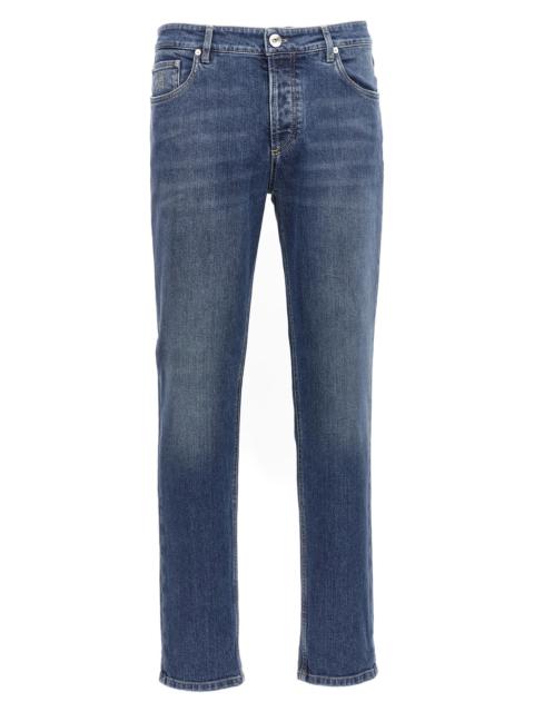 Brunello Cucinelli Logo embroidery stretch jeans