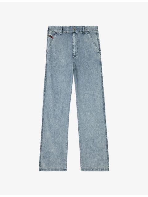 Diesel P-Hantik-Chino Denim-Effect Straight-Leg Woven Trousers