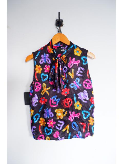 Moschino Vintage Love Moschino Peace Printed Silk Blouse