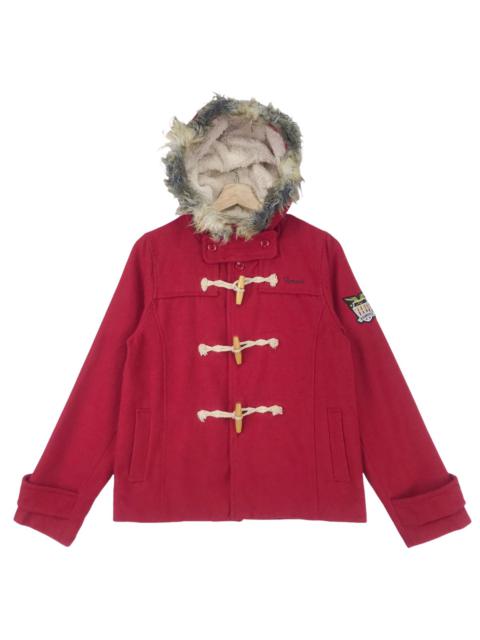 Other Designers Fiorucci - Fiorucci Toggle Wool Jacket Fur Hoodie