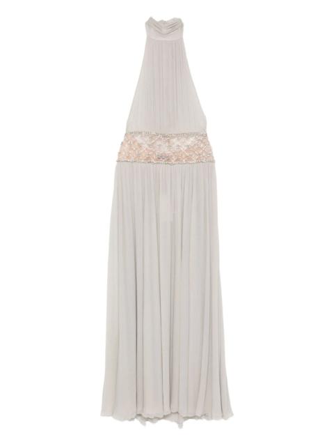 RETROFÊTE Kreeli embellished halterneck dress
