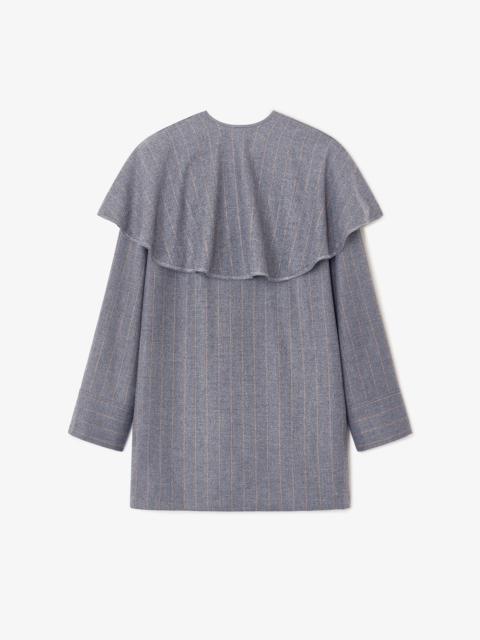GANNI GREY STRIPE CIRCLE COLLAR DRESS