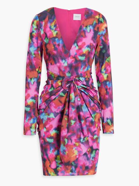 Other Designers Cutout printed crepe mini dress