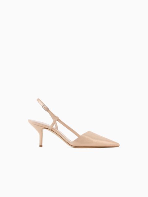 GIORGIO ARMANI Laminated suede slingbacks