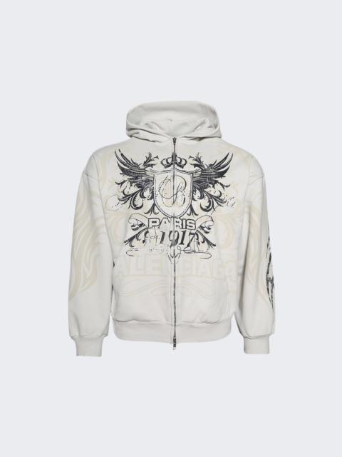 BALENCIAGA Zip Up Hoodie Dirty White