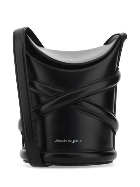 Alexander McQueen Alexander Mcqueen Women Black Leather The Curve Bucket Bag