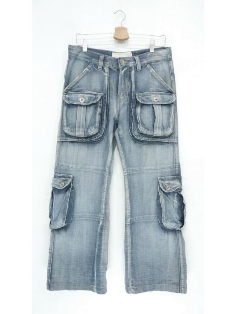 Other Designers Vintage Japan S.NIK Light Wash Worn Out 3D Cargo Jeans