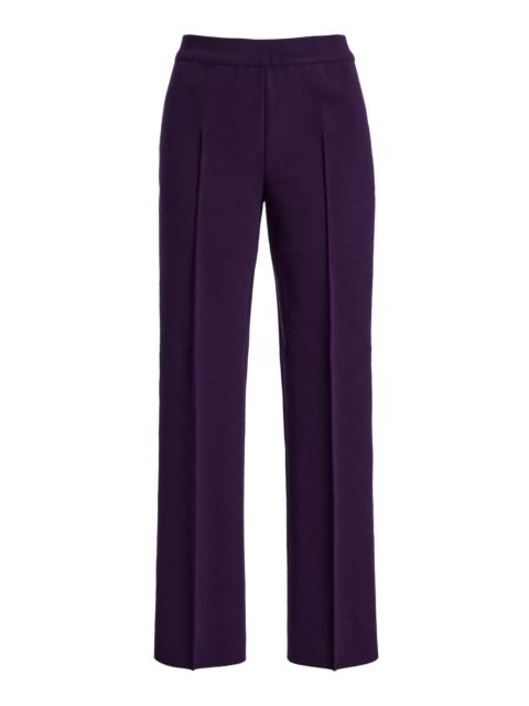 HIGH SPORT Louis Cropped Wool-Blend Straight-Leg Pants purple