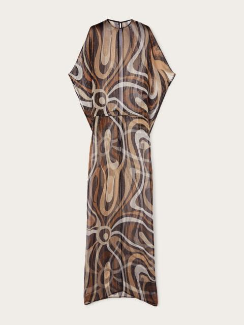 PUCCI MARMO PRINT LONG CREPONNE DRESS