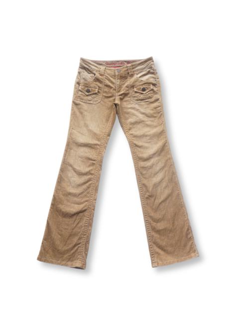 Honeysuckle Rose Light Brown Multi Pockets Low Rise Flared Corduroy Pants