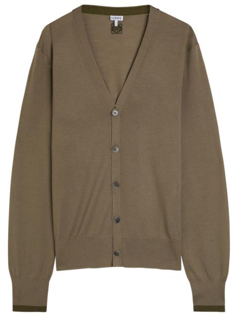 Loewe Loewe Logo-embroidered Fine-knit Wool Cardigan