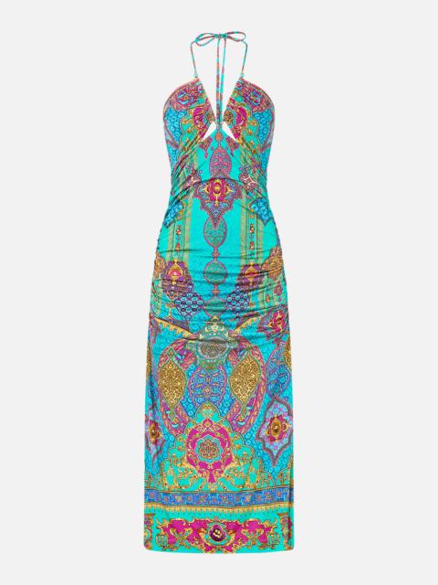 CAMILLA CUT OUT SLEEVELESS JERSEY HALTER NECK DRESS THE CONCUBINES CORRIDOR