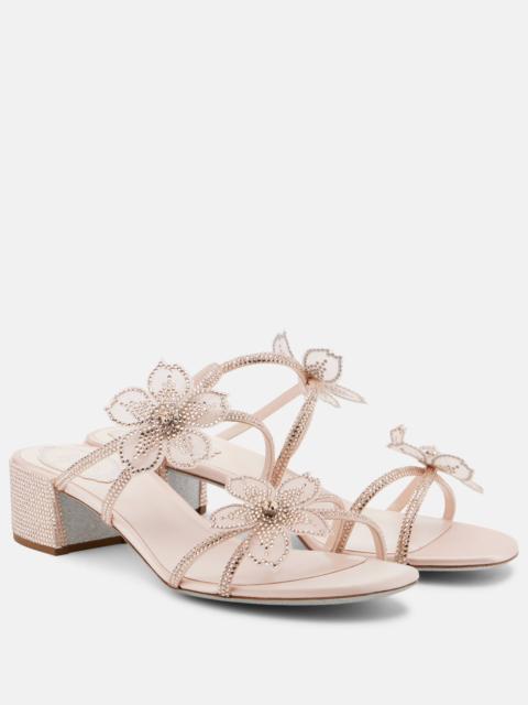 RENE CAOVILLA Floriane embellished satin sandals