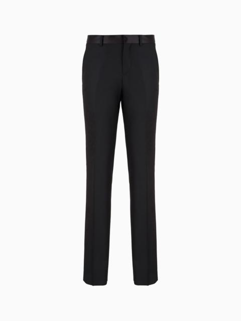 EMPORIO ARMANI Worsted virgin-wool trousers