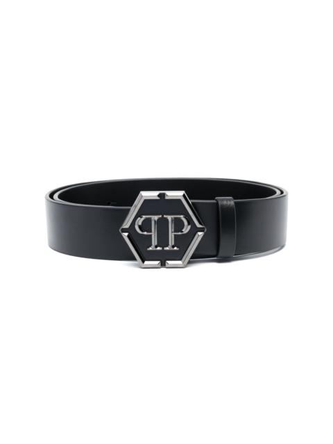 PHILIPP PLEIN logo-lettering leather belt