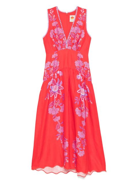 FARM RIO Porcelain Garden midi dress