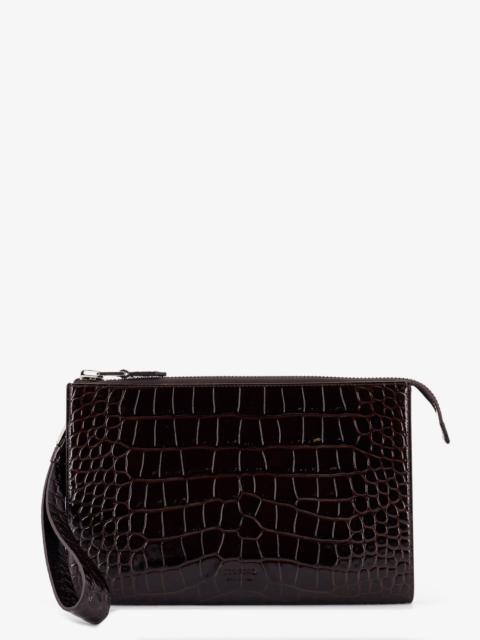 TOM FORD Tom Ford Crocodile-Print Leather Clutch Bag