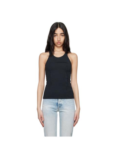 MM6 Maison Margiela Black Heavy Cotton Jersey Tank Top
