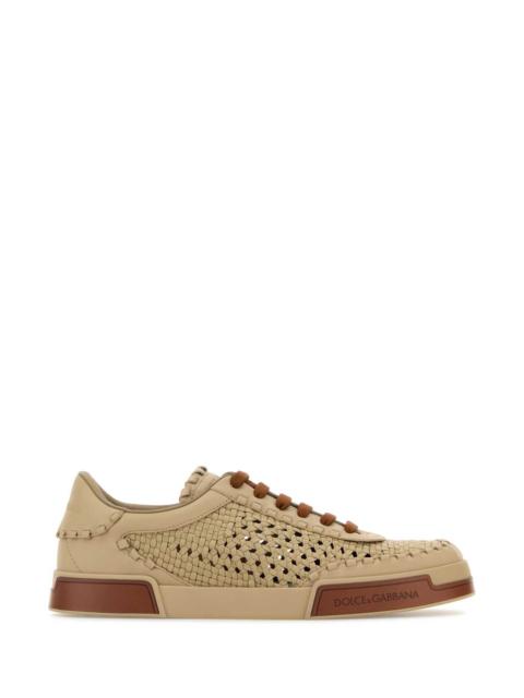 Dolce & Gabbana Dolce & Gabbana Men Cappuccino Leather Portofino Sneakers