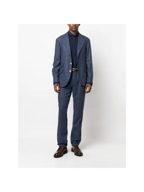 Brunello Cucinelli Brunello Cucinelli Blue Textured Tailored Suit