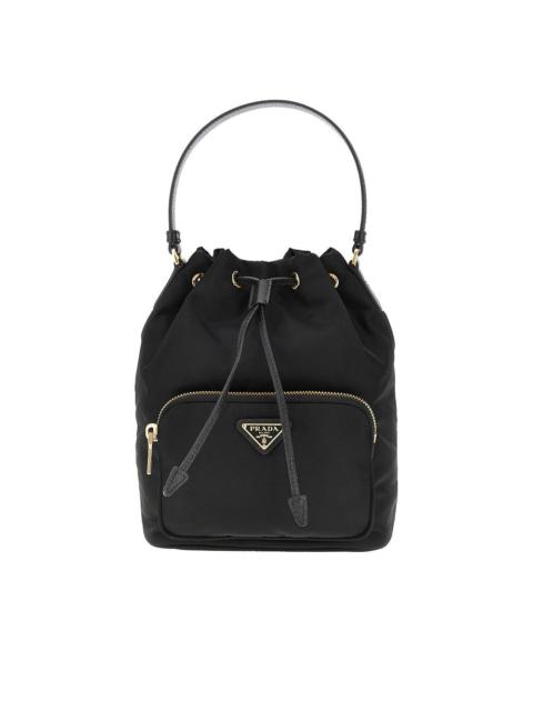 Prada Prada Re-Nylon Prada Duet Bucket Bag Black
