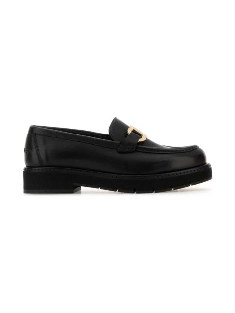 FERRAGAMO Black Leather Maryan Loafers