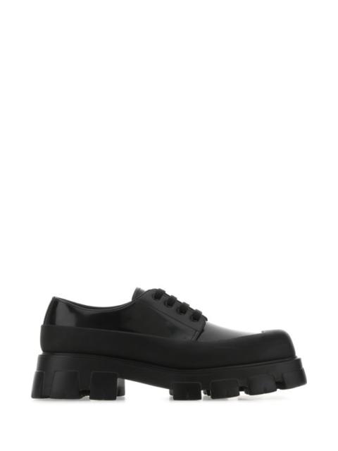 Prada Man Black Leather Lace-Up Shoes