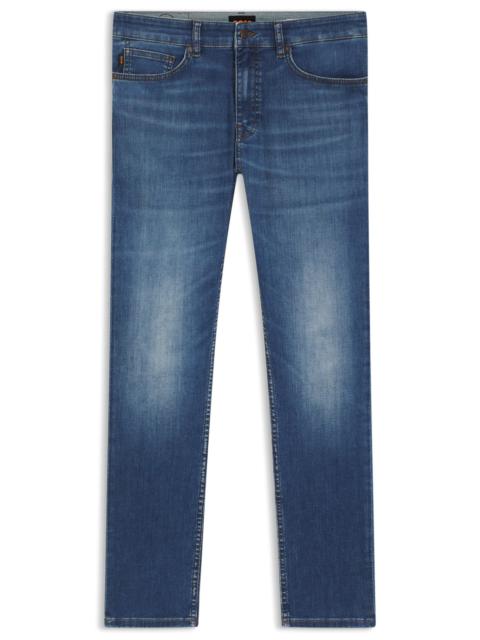 BOSS DELAWARE SLIM-FIT JEANS IN BLUE SOFT-MOTION DENIM
