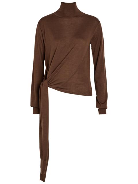 RÓHE Rohe Tied Sleeve Detail Wool and Silk-blend Jumper