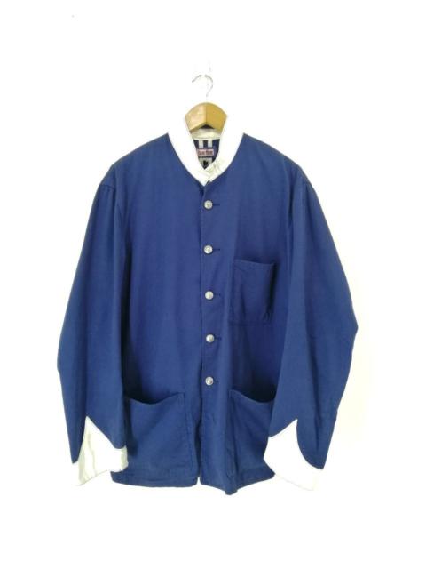 Other Designers Indigo - Blue Blue Mandarin Collar Jacket Design Chore Jacket Design