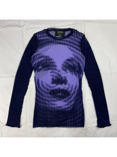 Jean Paul Gaultier 2001 Fall/Winter Jean Paul Gaultier Woman's Face Print Mesh T-Shirt