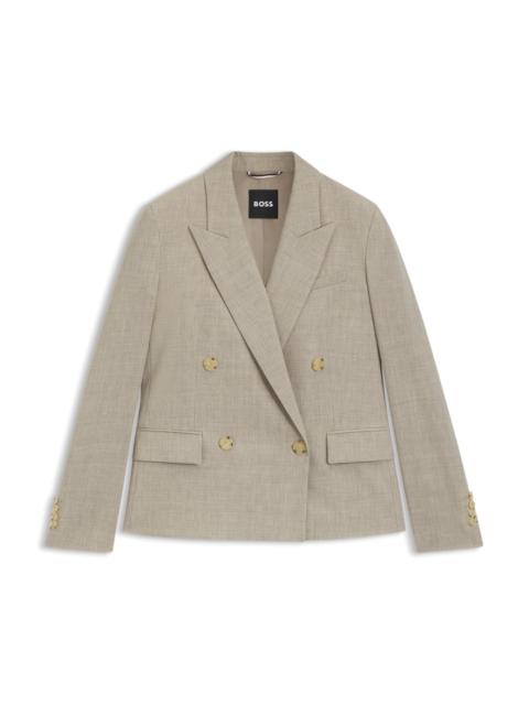 BOSS REGULAR-FIT BLAZER IN MELANGE VIRGIN WOOL