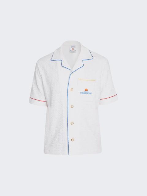 CASABLANCA Towelling Monogram Shirt Bright White