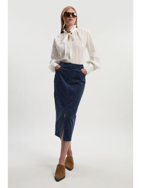 KAREN MILLEN Stretch Cord Midi Pencil Skirt