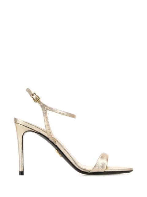 Prada Prada Women Gold Leather Sandals