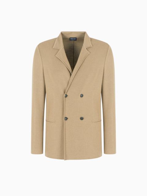 GIORGIO ARMANI DOUBLE-BREASTED JACKET IN VIRGIN WOOL AND CASHMERE