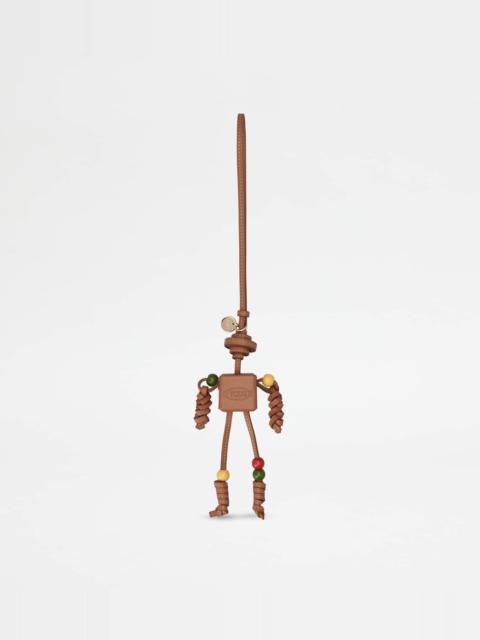 Tod's ROBOT CHARM IN LEATHER - BROWN