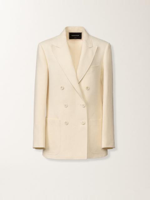 FABIANA FILIPPI Double-breasted jacket in butter-colored fil coupé tailoring drop