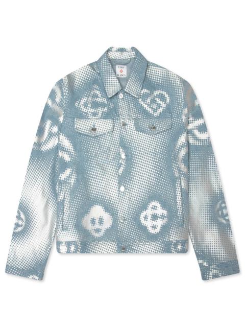 CASABLANCA PEARLESCENT MONOGRAM DENIM JACKET - PEARLESCENT