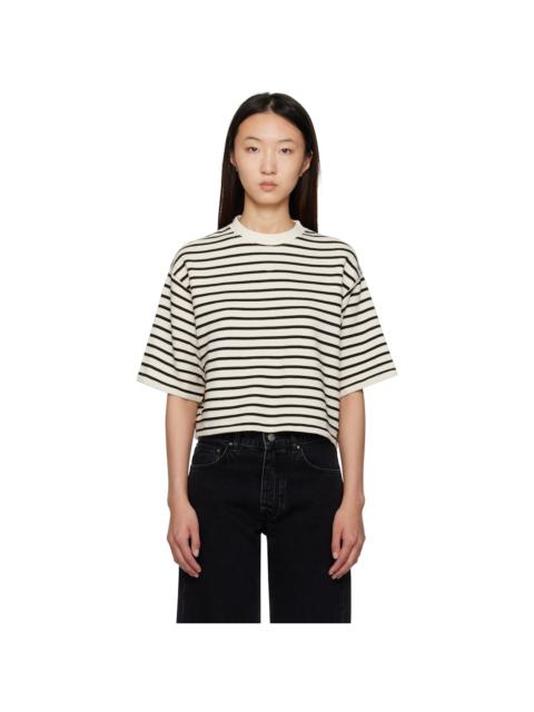 ANINE BING Off-White & Black Myers Cropped T-shirt