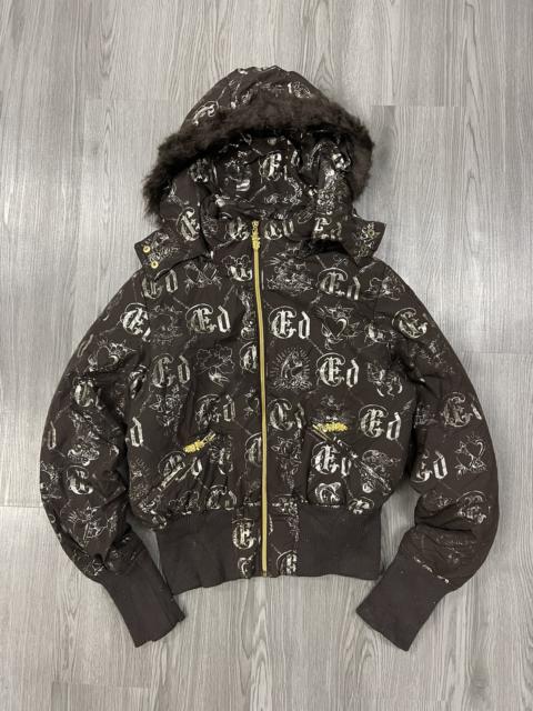 Other Designers Christian Audigier - Ed Hardy Christian Audigier Full print puffy jacket