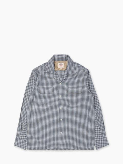 FORTELA FORTELA BAKER GINGHAM COTTON BOWLING SHIRT LIGHT BLUE