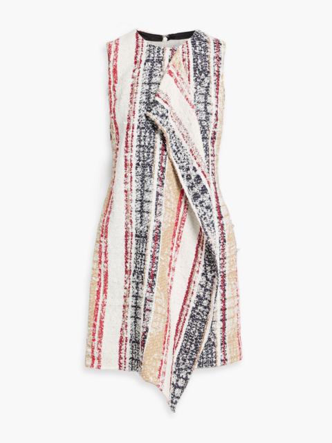 Oscar de la Renta Draped striped tweed mini dress