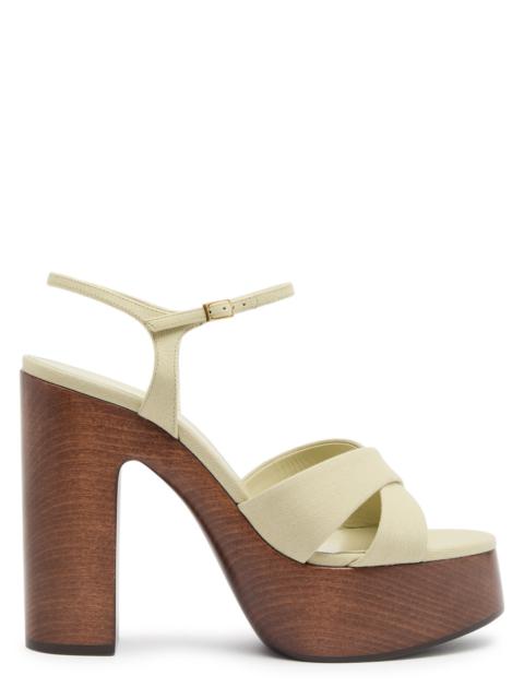 SAINT LAURENT Bianca 125 canvas platform sandals