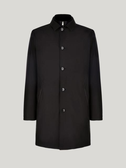 Canali BLACK TECHNICAL FABRIC CAR COAT WITH REMOVABLE DICKIE