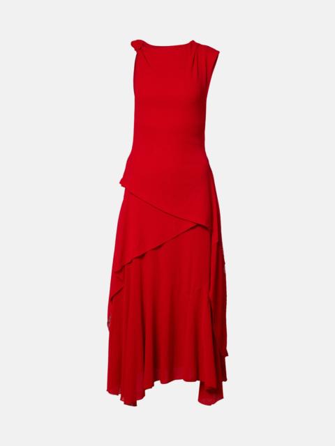 GANNI Draped asymmetric midi dress