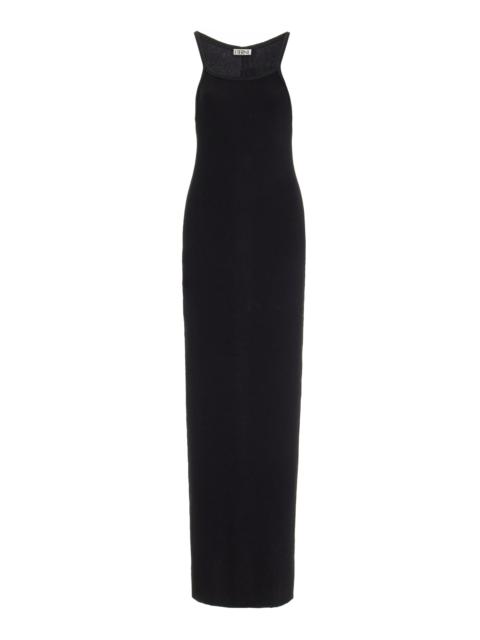 ÉTERNE Stretch Cotton-Blend Jersey Maxi Dress black