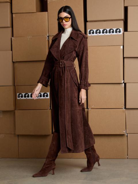 Alice + Olivia NEVADA SUEDE MAXI TRENCH COAT