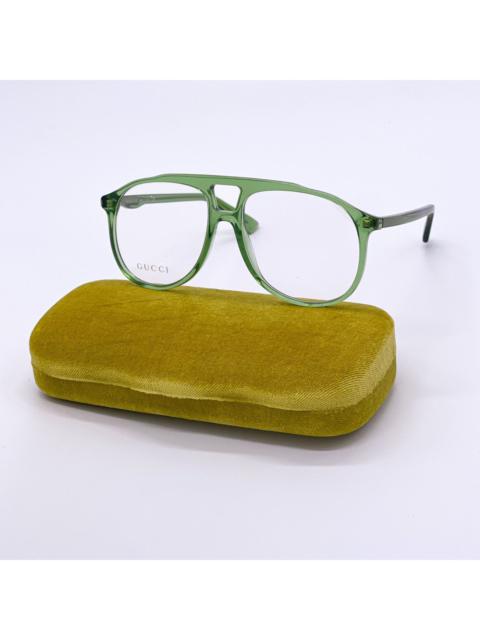 GUCCI NEW GUCCI GG0264O 004 GREEN AVIATOR EYEGLASSES GUCCI GG0264O