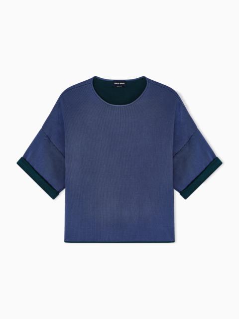 GIORGIO ARMANI ASV RIBBED VISCOSE CREW-NECK JUMPER